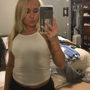 American Eagle whit halter top